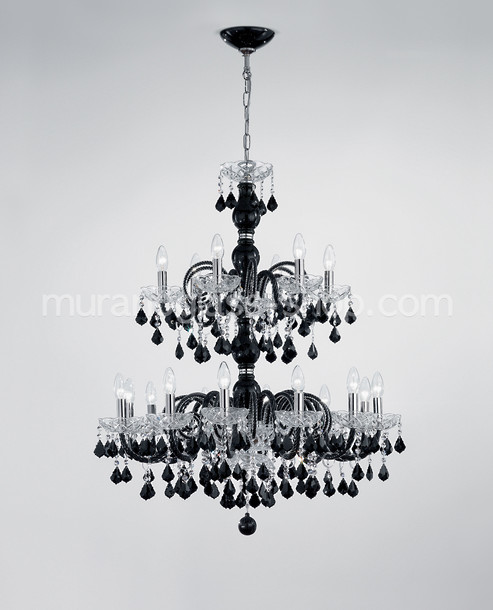 Bohemia Bright chandelier, Red color chandelier with crystal details