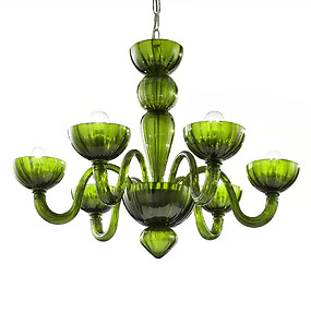Green color chandelier