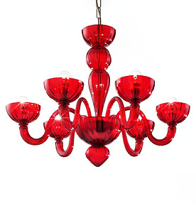 Red color chandelier