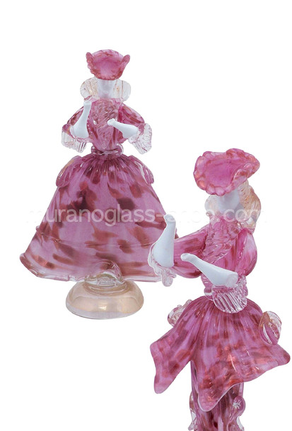 Venetian figures, Venetian figure in pink color and aventurine
