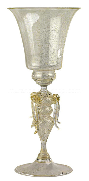 5482 Murano drinking glass, Murano drinking glass gold decorated