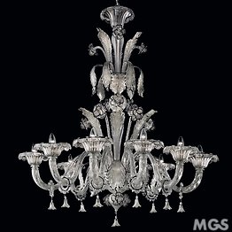 Crystal and silver chandelier