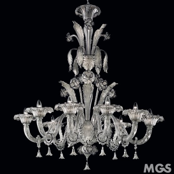 Crystal Silver Chandelier, Crystal and silver chandelier