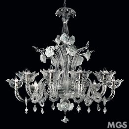 Crystal chandelier with white paste