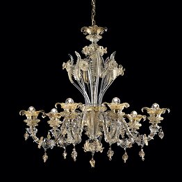 Ca' Rezzonico chandelier in crystal and gold