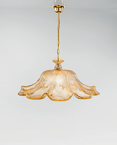 Crystal chandelier with amber graniglia