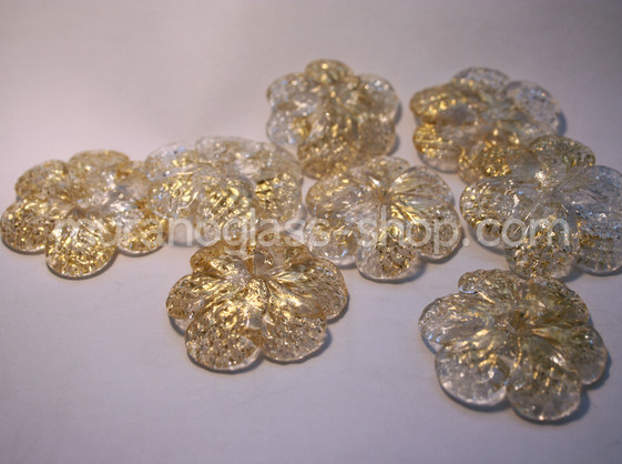 Flowers, Crystal flower with gold diameter of 3.5cm