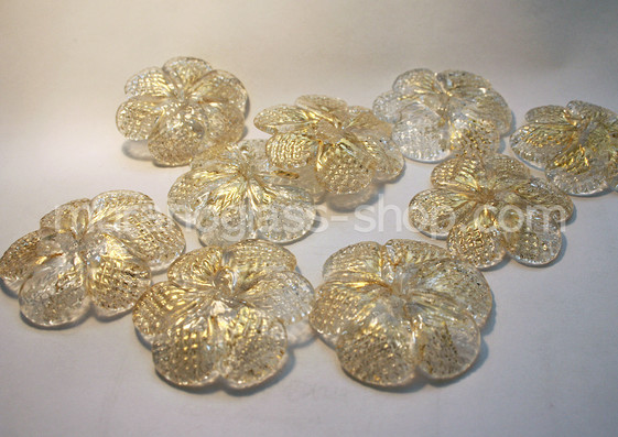 Flowers, Crystal flower with gold diameter of 5.5cm