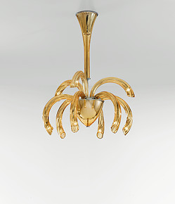 1202 series chandelier, 9 lights, amber color