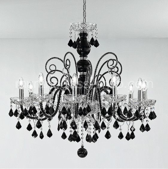 Bohemia Bright chandelier, 1059 bohemia series chandelier, 12 lights, crystal and black color