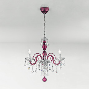 1059 bohemia series chandelier, 3 lights, crystal and red color