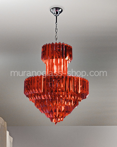 8171 series Chandeliers, Prism chandelier in red color