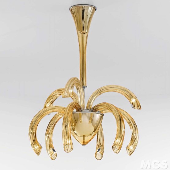 Phoenix Chandelier, Chandelier, 9 lights, amber color