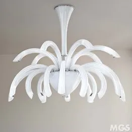 Modern chandelier, 21 lights, amber color