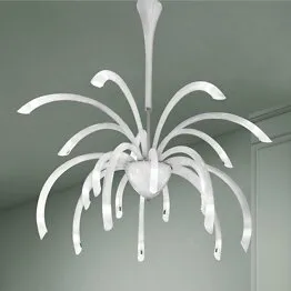 Chandelier, 21 lights, milk white color