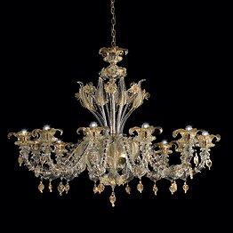 Ca' Rezzonico chandelier in crystal and gold