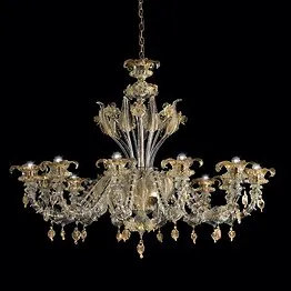 Ca' Rezzonico chandelier in crystal and gold