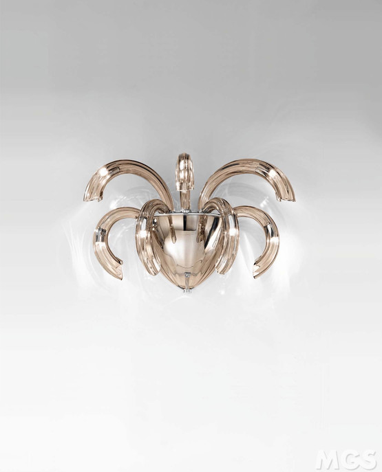 Phoenix wall lights, Crystal smoked wall lights