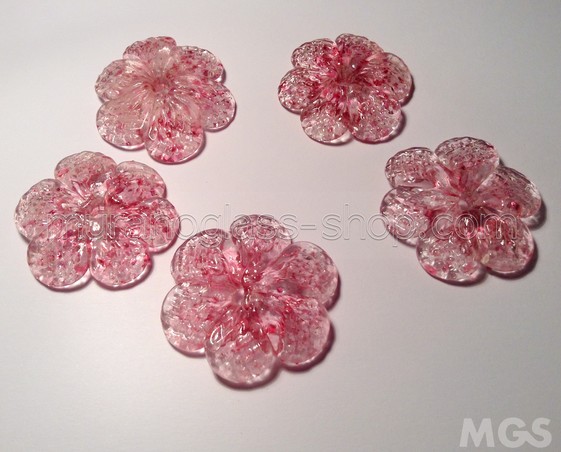 Flowers, Crystal and pink flower diameter of 3.5cm