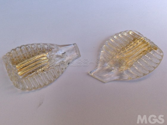 Leafs, Glass leaf for mirrors in crystal and gold 5cm