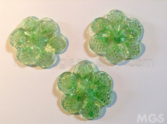 Flowers, Crystal and green flower diameter of 5,5cm
