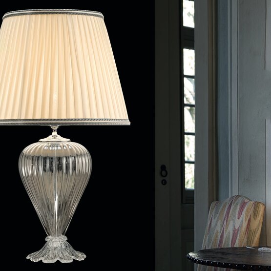 Teodora Table Lamps, Crystal table lamp with 24k gold decoration
