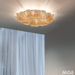 Ceiling lamp with amber graniglia