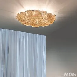 Ceiling lamp with amber graniglia