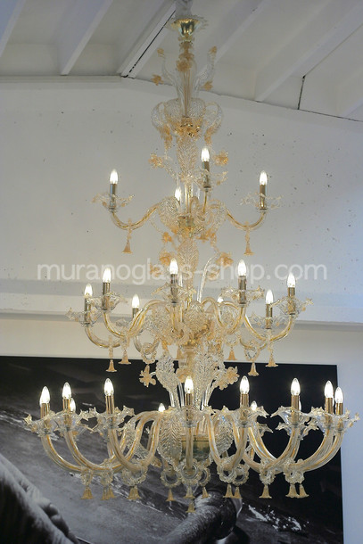 Giustinian Chandelier, Chandelier with 24k gold