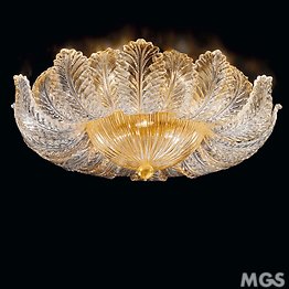 Crystal with 24k gold ceiling lamp