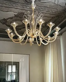 Twelve lights crystal smoked chandelier