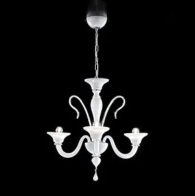 Three lights white crystal chandelier