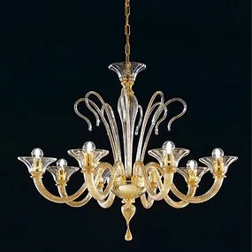 Six lights smoked crystal chandelier