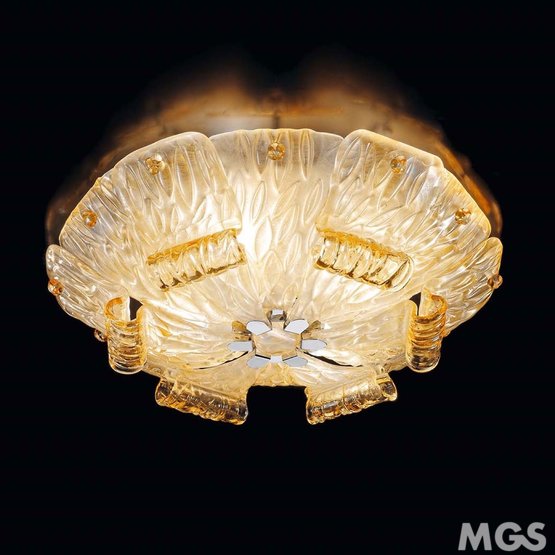 Tribuno Ceiling light, Amber crystal ceiling lamp