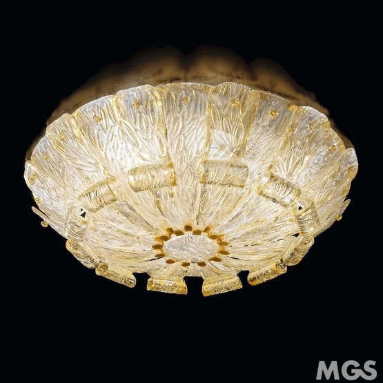 Tribuno Ceiling light, Amber crystal ceiling lamp