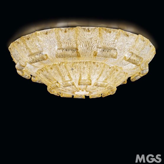 Tribuno Ceiling light, Crystal ceiling lamp with 24k gold