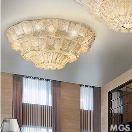 Amber crystal ceiling lamp