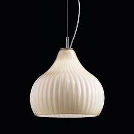 Modern suspended lamp in ivory color