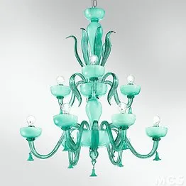 Chandelier in crystal and 24k Gold