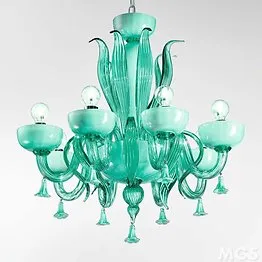 Chandelier in white milk ocean