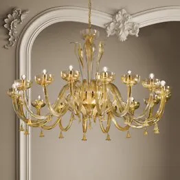 Chandelier in white milk ocean