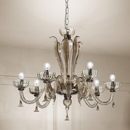 Chandelier in white milk and crystal