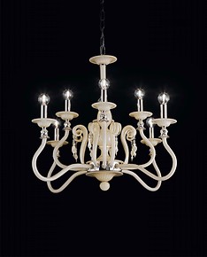 Ivory chandelier at eight lights