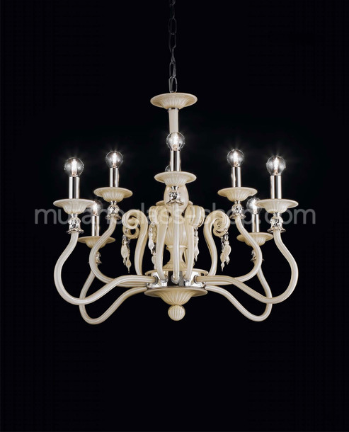 2709 Series chandeliers, Ivory chandelier at eight lights