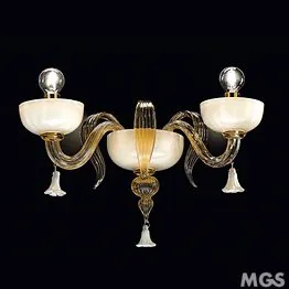 Wall light in white milk and ivory
