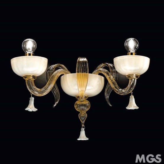 Foscari wall light, Wall light in white milk and ivory