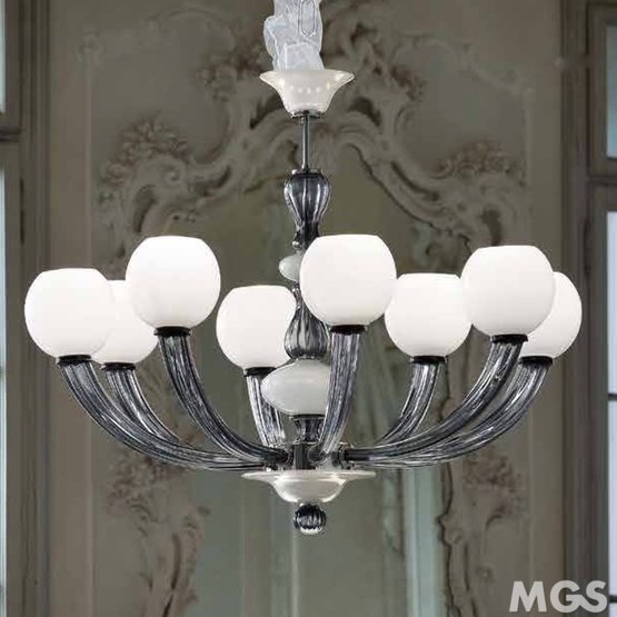 Gritti Chandelier, Ivory and 24k Gold Gritti chandelier