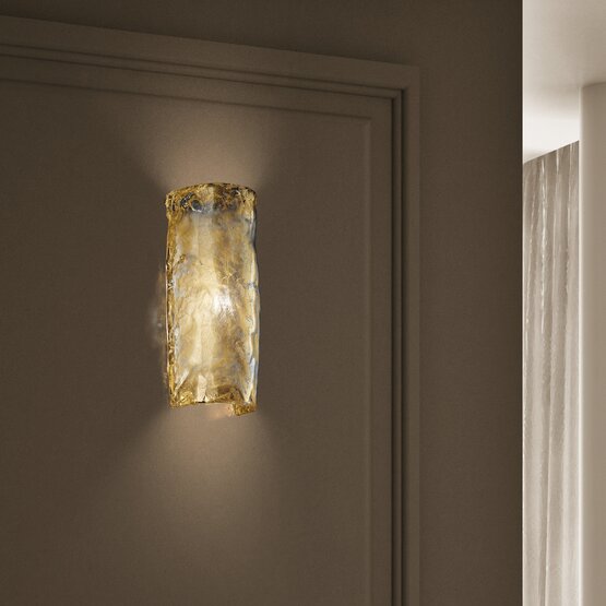 Orseolo Wall light, Wall light in crystal with amber