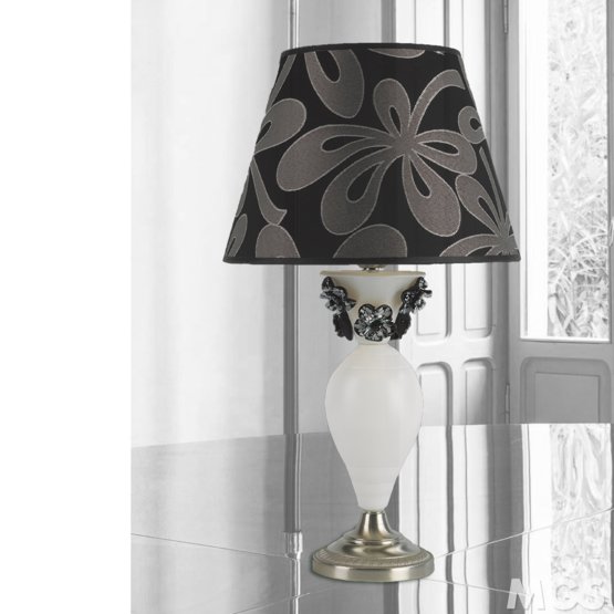White and gray table lamp, Table lamp