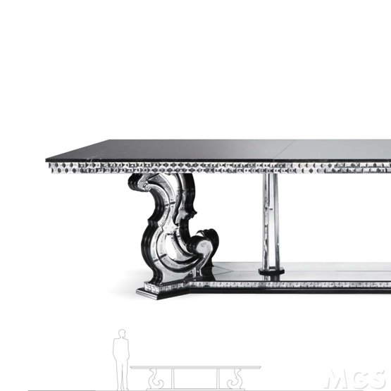 Marquina Table, Table with top in black marble